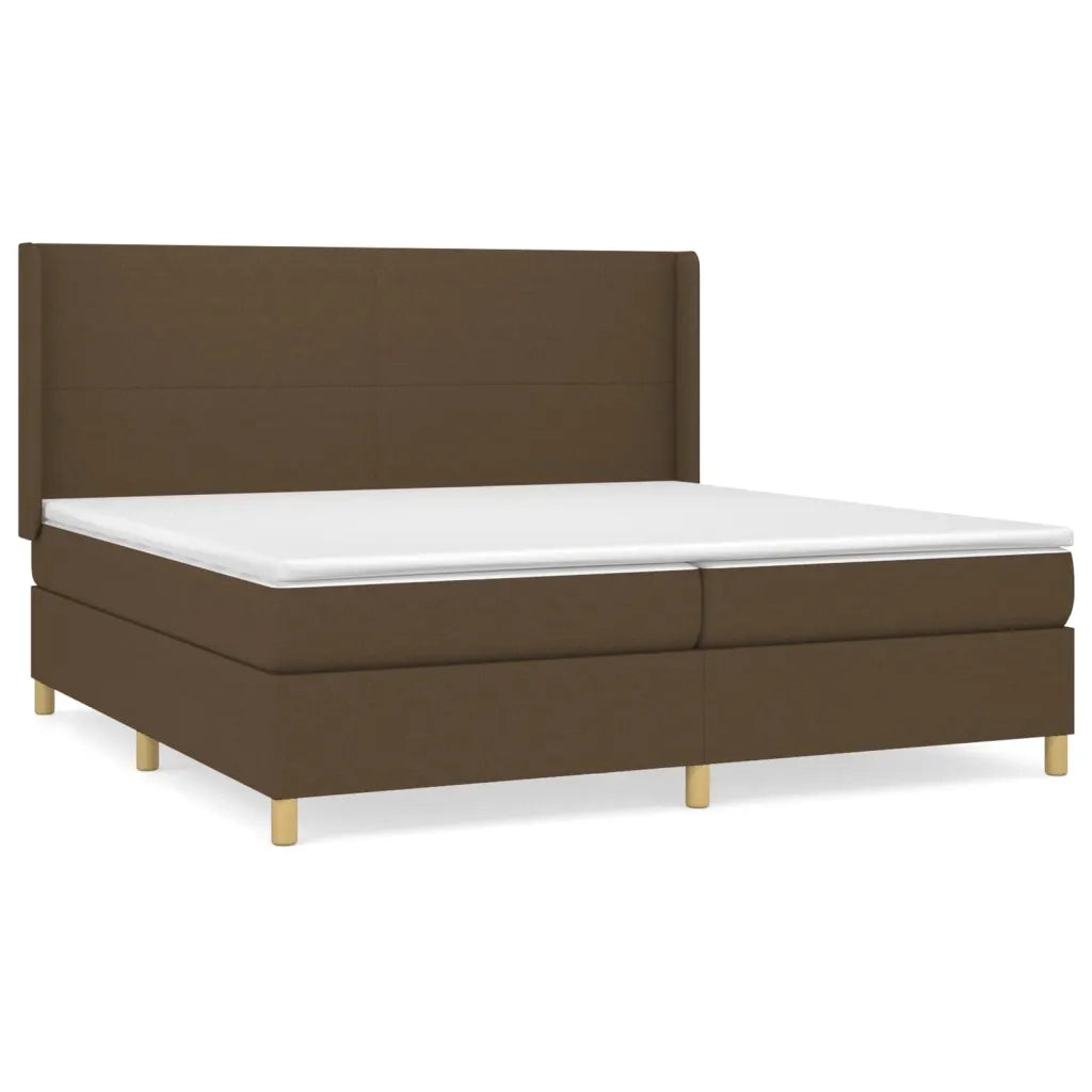 Giroletto a Molle con Materasso Marrone Scuro 200x200cm Tessuto 3131860