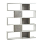 Libreria modulare 5 piani 150x37x178H cm in kit colore Ossido bianco e Cemento