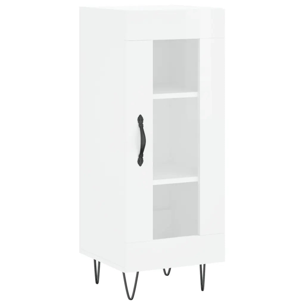 Credenza-Buffet-Armadio da cucina Bianco Lucido 34,5x34x90 cm in Legno Multistrato 758928