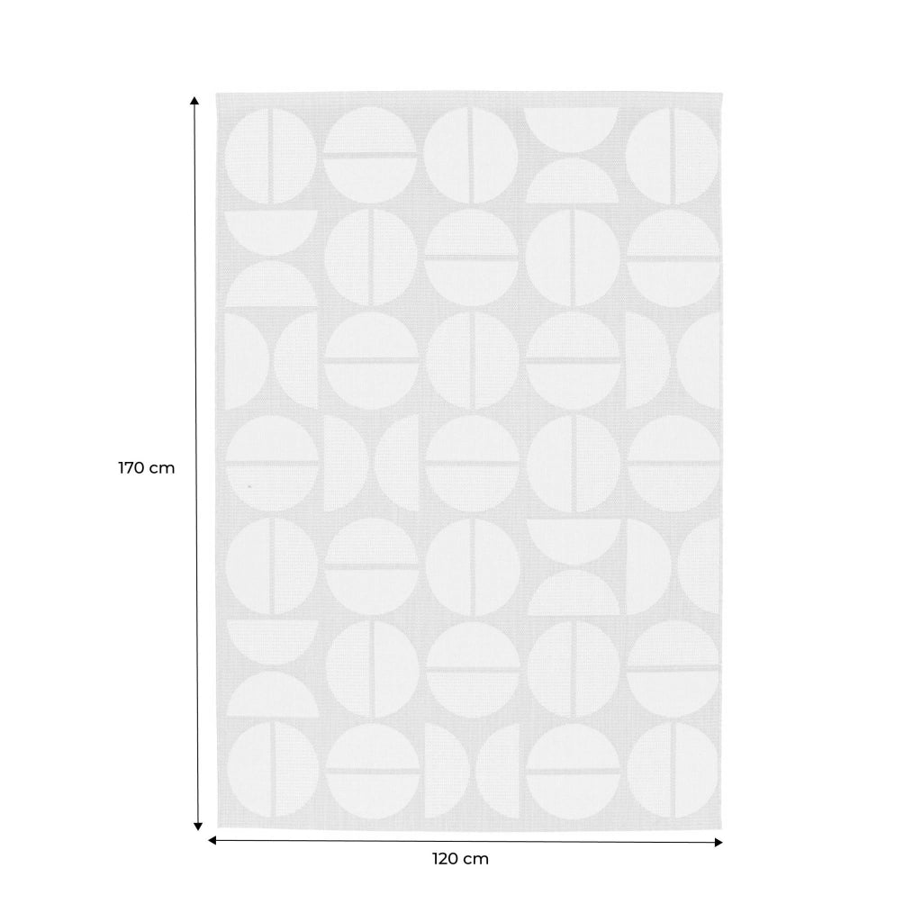 Tappeto interno/esterno motivi geometrici crema, beige