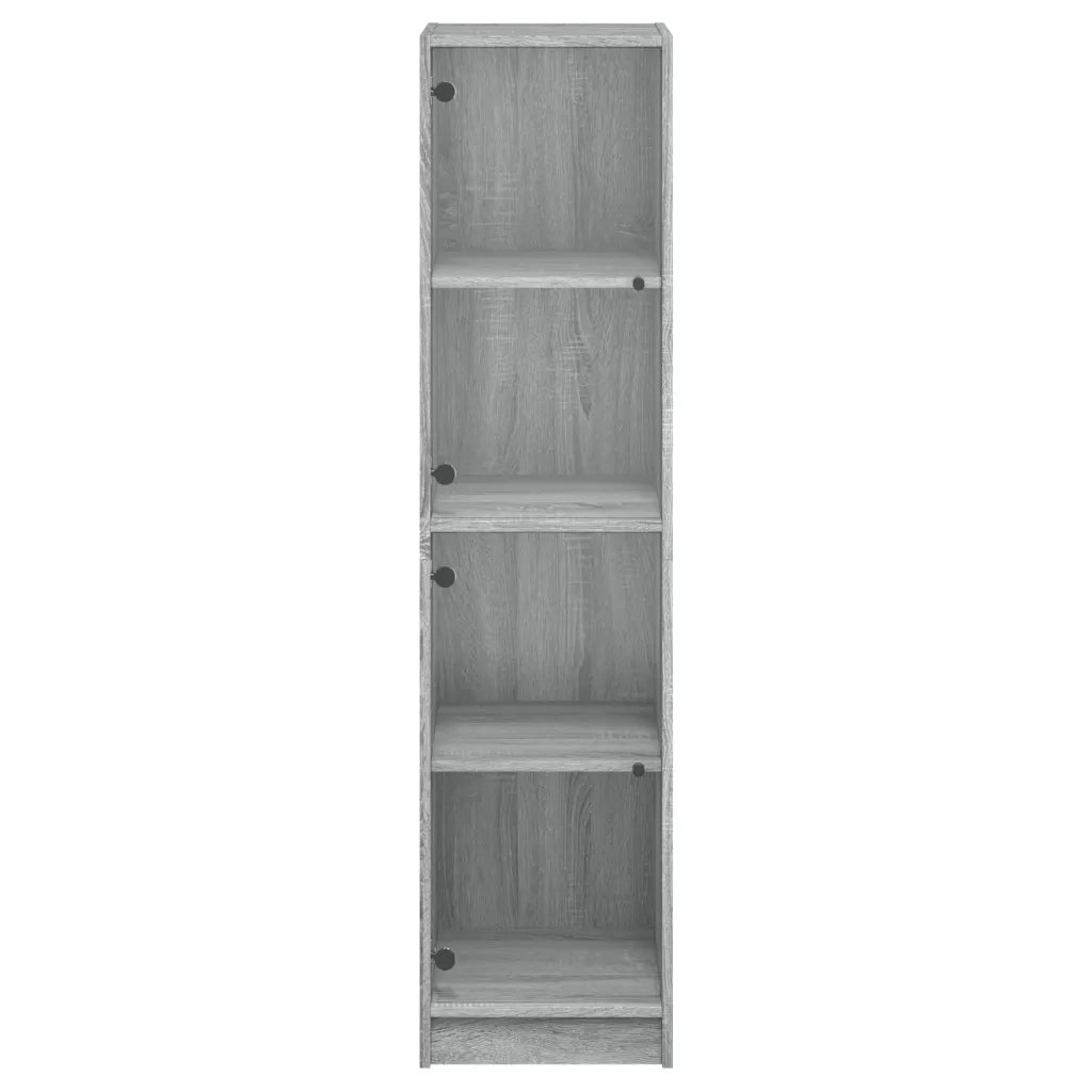Credenza con Ante in Vetro Grigio Sonoma 35x37x142 cm 836439