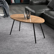 Tavolino Basso da caffè 'Skærbæk' (AxLxP) 43 x 90 x 50 cm Tavolino da Salotto con Piano Ovale in color Legno [en.casa]
