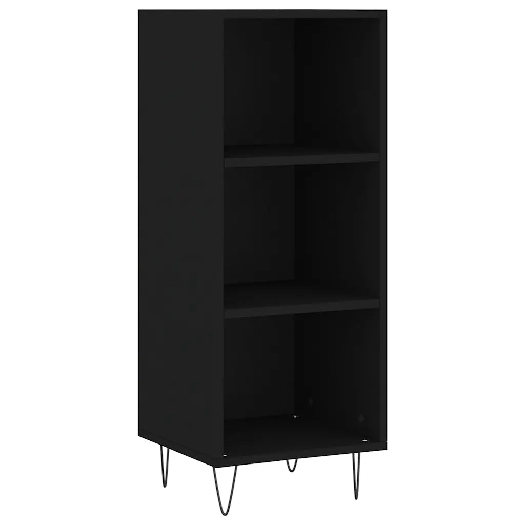 Credenza-Buffet-Armadio da cucina Nera 34,5x32,5x90 cm in Legno Multistrato 520462