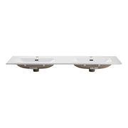 Lavabo incasso LARGO 140 cm doppio lavabo ceramica bianco lucido