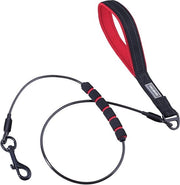 Cinturone per cani resistente alla morsicatura con guanto di schiuma morbido e manico riflettente - impermeabile e in acciaio inossidabile - 122CM nero