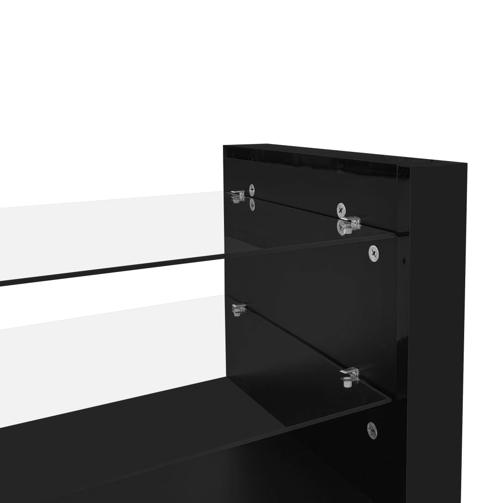 Mobile TV con illuminazione LED - Zephmum - 181 cm, vetro frontale, due cassetti pieghevoli