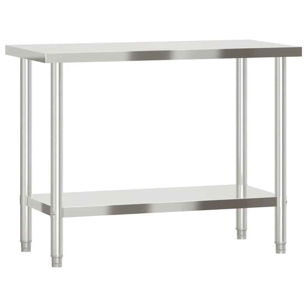 Tavolo da lavoro professionale da cucina 110 x 55 x 85 cm in acciaio inox 02_0045403