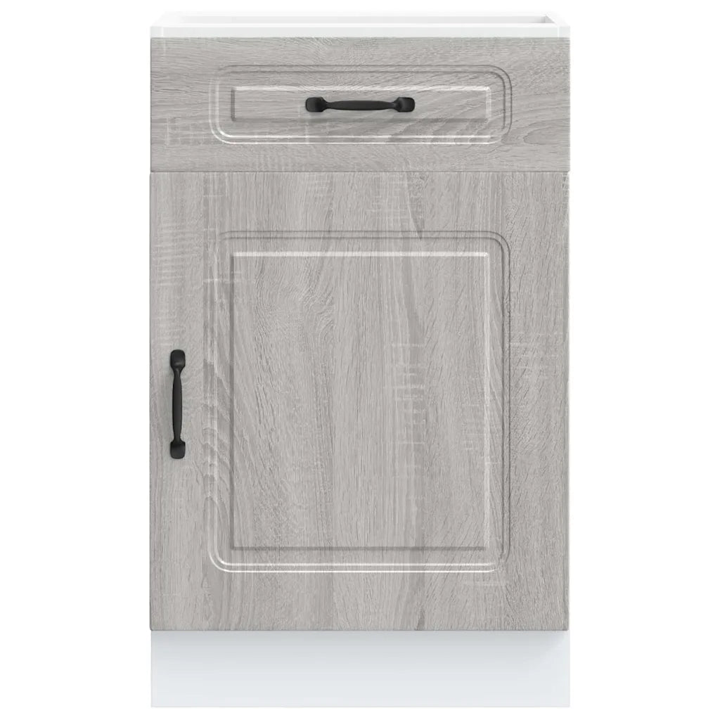 Mobile da cucina moderno con anta pratica ampio spazio contenitivo 50 x 46 x 81,5 cm legno composito Sonoma grigio 02_0049906