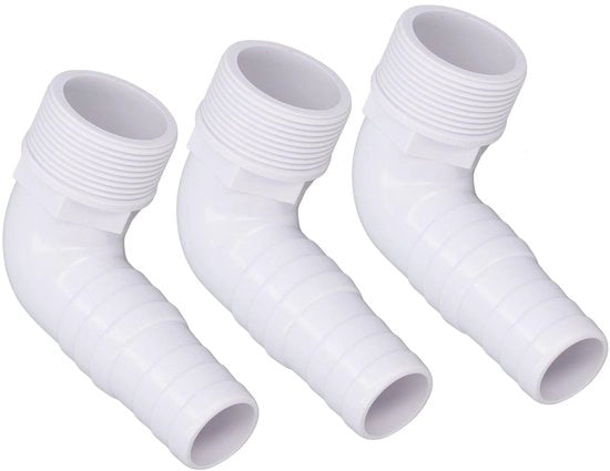 Accessori per piscina - Adattatore di angolo in plastica per 90 gradi - Facile da installare - 3 pezzi - Accessori per piscina - Compatibile con SPX1105Z3 S...