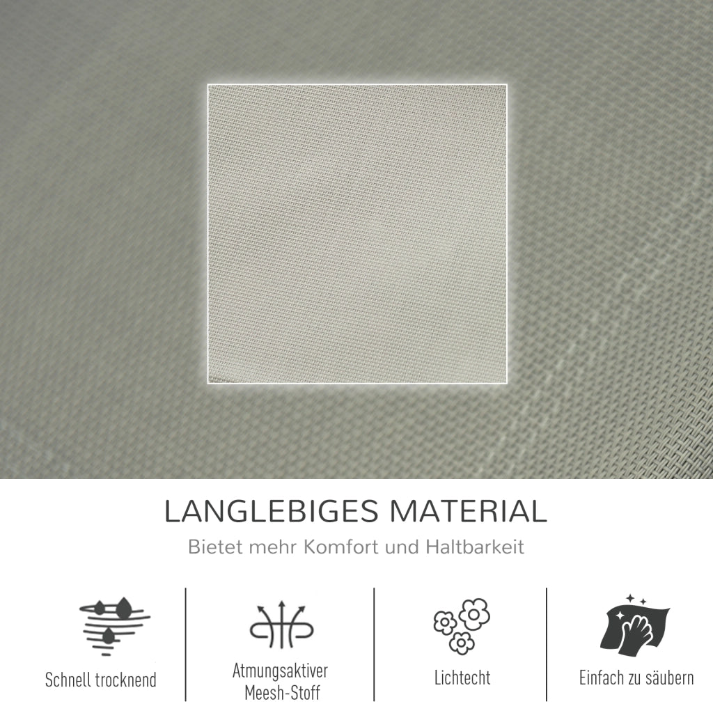 Poltrona a dondolo in metallo con rete ¨C Zephmum ¨C Nero+Grigio chiaro 150x62x88 cm