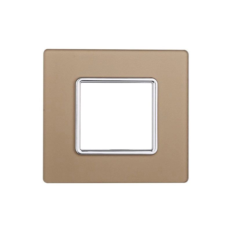 Placca In Vetro Serie Starlight 2P Colore Oro Compatibile Con Vimar Plana