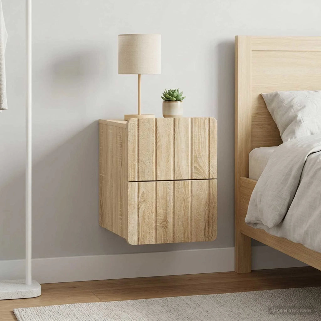 Mobiletto da notte a muro 2 pcs Rovere Sonoma 33 x 34,5 x 43 cm 898300