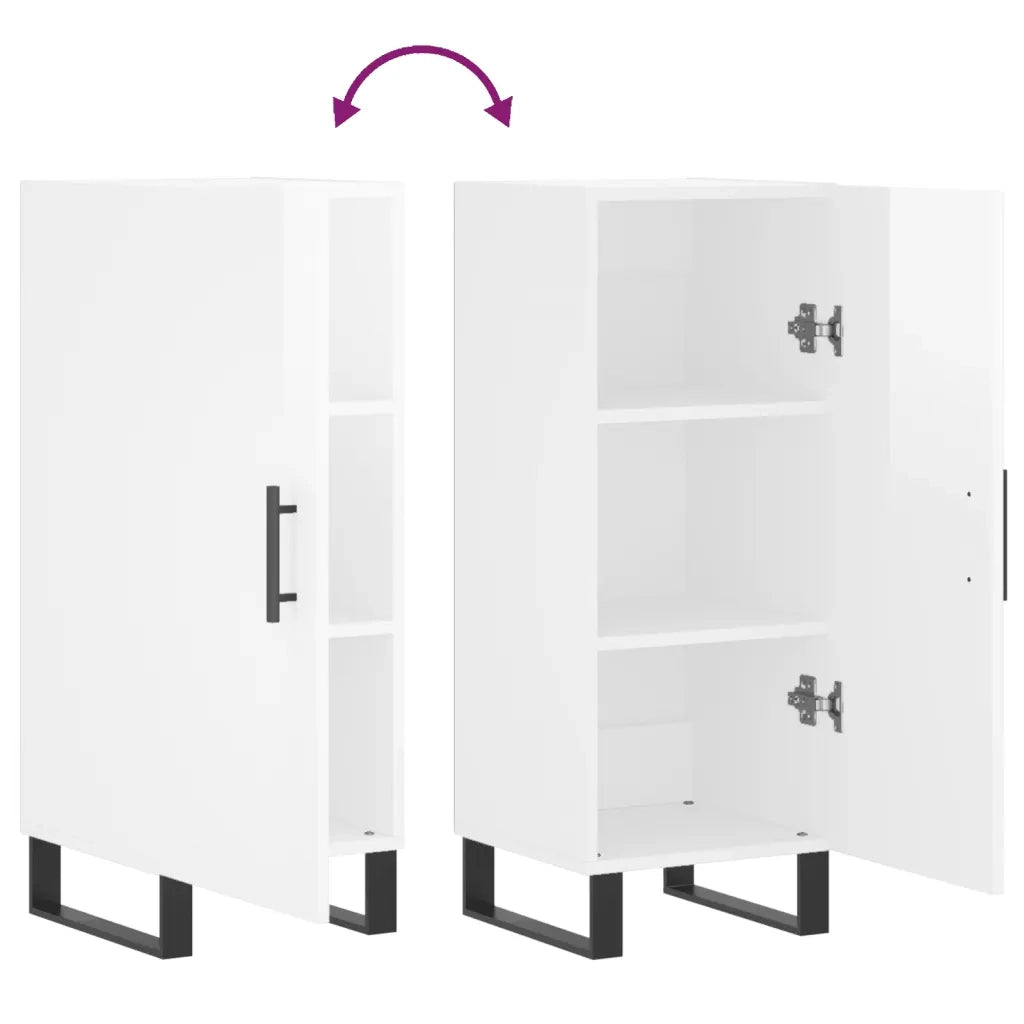 Credenza-Buffet-Armadio da cucina Bianco Lucido 34,5x34x90 cm in Legno Multistrato 263052