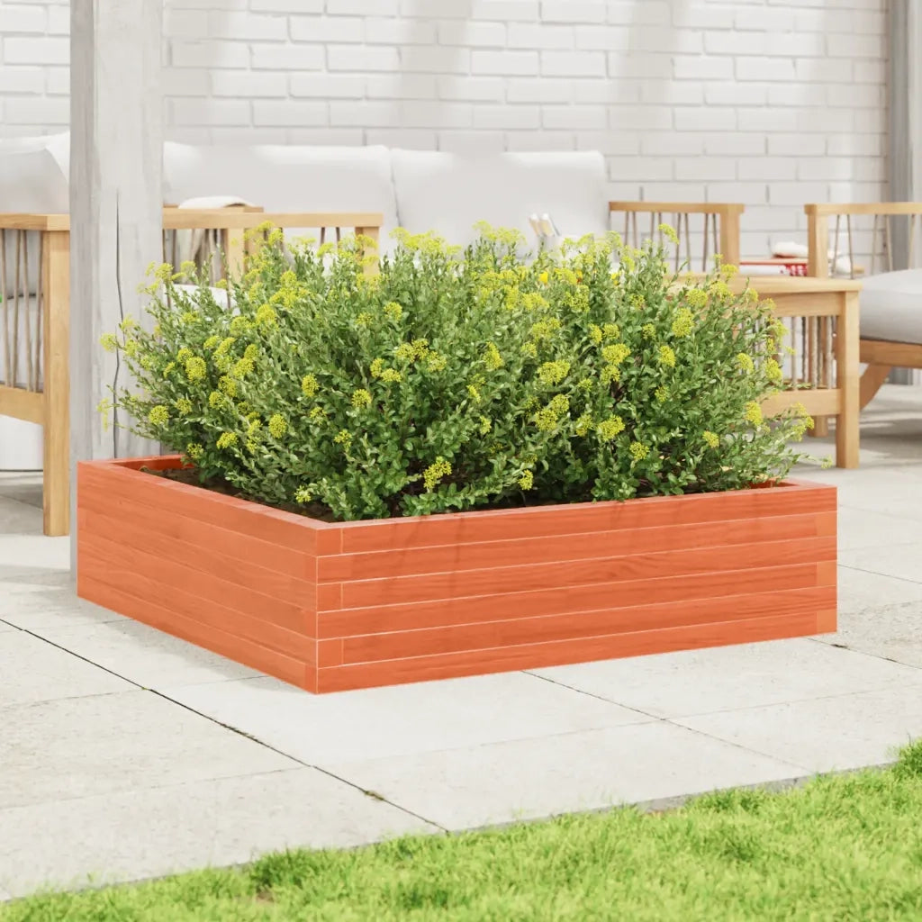 Fioriera Giardino Marrone Cera 90x90x23 cm Legno Massello Pino 847205