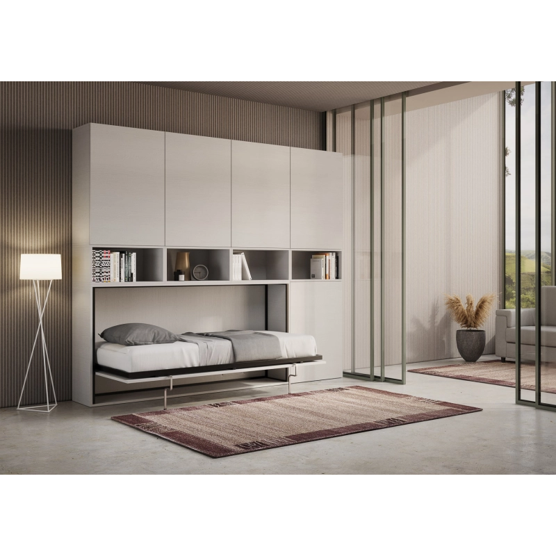 Letto a scomparsa singolo orizzontale Kando composizioni - No,C