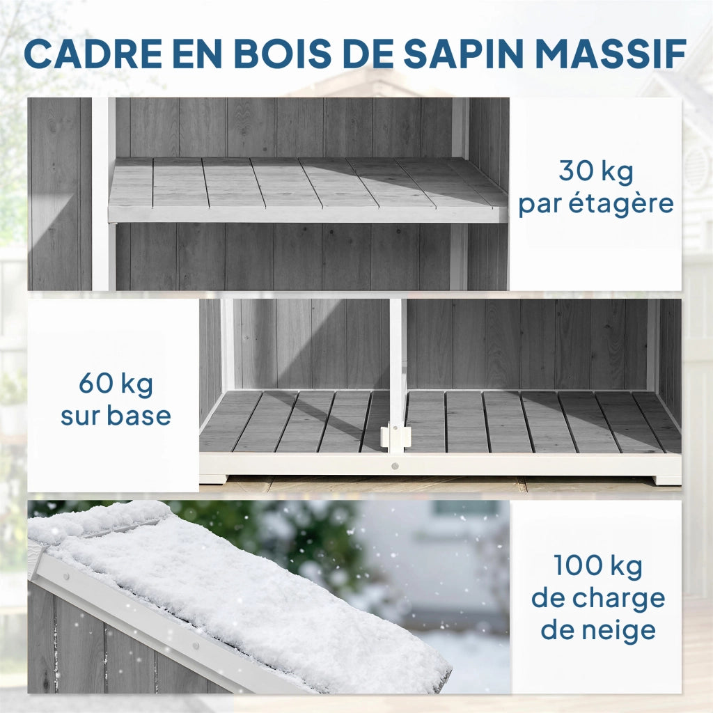 Armadio da Giardino ¨C Zephmum ¨C Grigio 105x55x179 cm