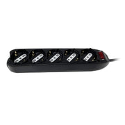 Multipresa 5 posti 10-16a-schuko con interruttore nera