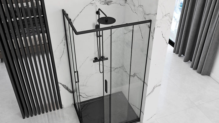 Cabina Doccia Rea Punto Black 80x100 senza piatto doccia