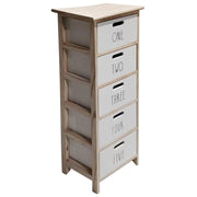 Cassettiera Write 5 Cassortiti 34x25x98 Frontale Bianco Con Stampa
