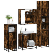 Set Mobili da Bagno 4 pz Rovere Fumo in Legno Multistrato 3301187