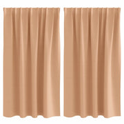 Tende Oscuranti | Tende Blackout con Anelli 2 pz Marrone Chiaro 140 x 140 cm