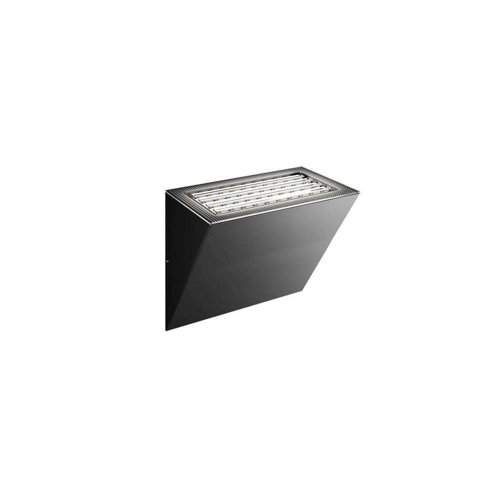 Applique LED da Parete MINI COMET 40x90mm Nero Opaco, 10/20W Switch 2700K/3200K/4000K, Dimmerabile TRIAC IP65 - Beneito & Faure