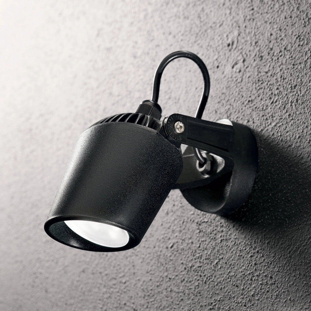 Applique Moderna Elio Materie Plastiche Nero 1 Luce Gu10