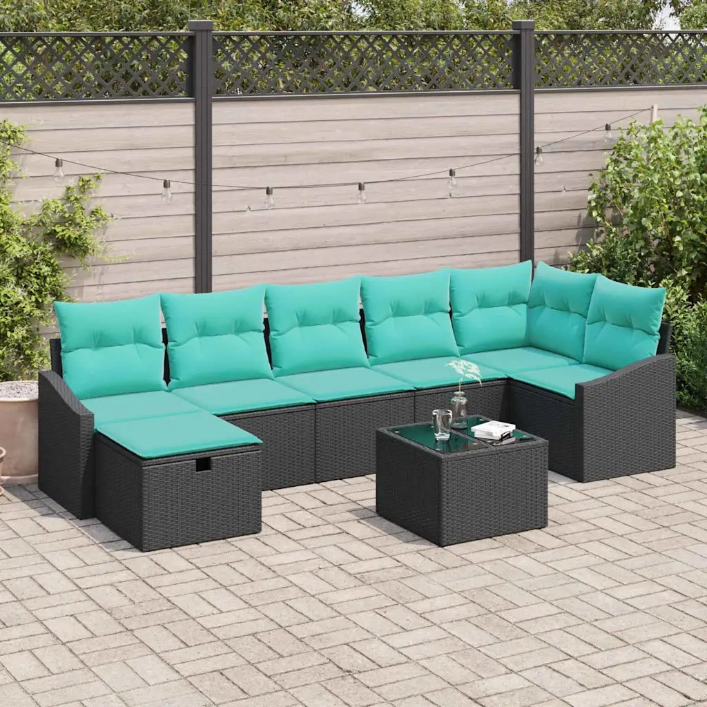 Set di divani con cuscino con archiviazione 8 pcs polyrattan 3359315