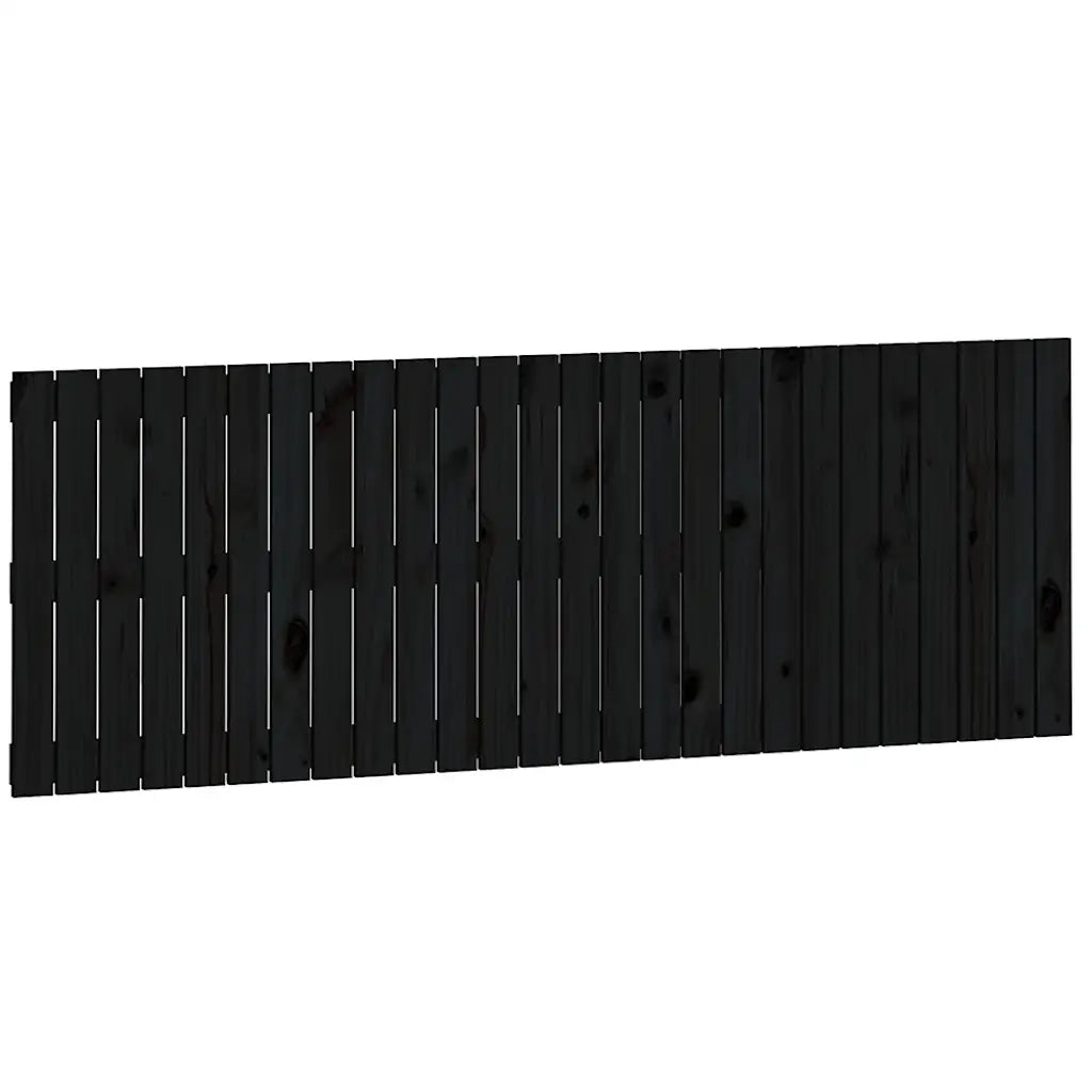 Testiera da Parete Nera 166x3x60 cm in Legno Massello di Pino 824862
