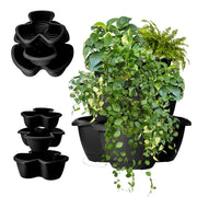 Vaso da fiori KADAX, vaso per fiori, coperchio in plastica, tripla cascata, supporto per fiori 3 in 1