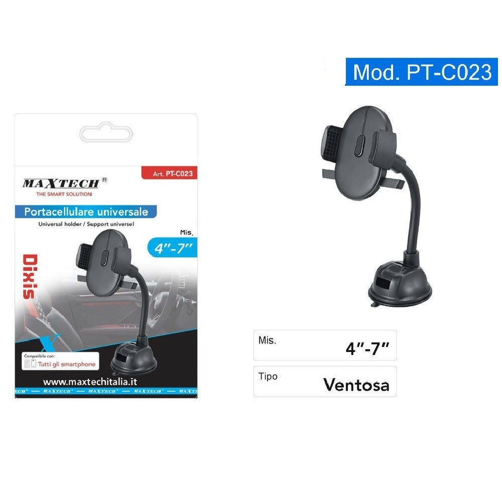 Trade Shop - Portacellulare Universale Per Supporto Smartphone 4" - 7" A Ventosa Auto Pt-c023 -