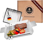 Griglia adattabile in acciaio inox fino a 28 cm - accessori barbecue per pesce, verdure, carne - grill a gas, grill a carbone, forno