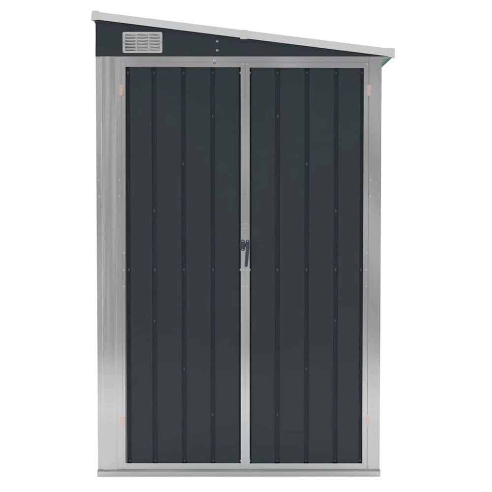 Anthracite-colored Lean-to Shed, 118x382x178 Cm, Galvanized Steel