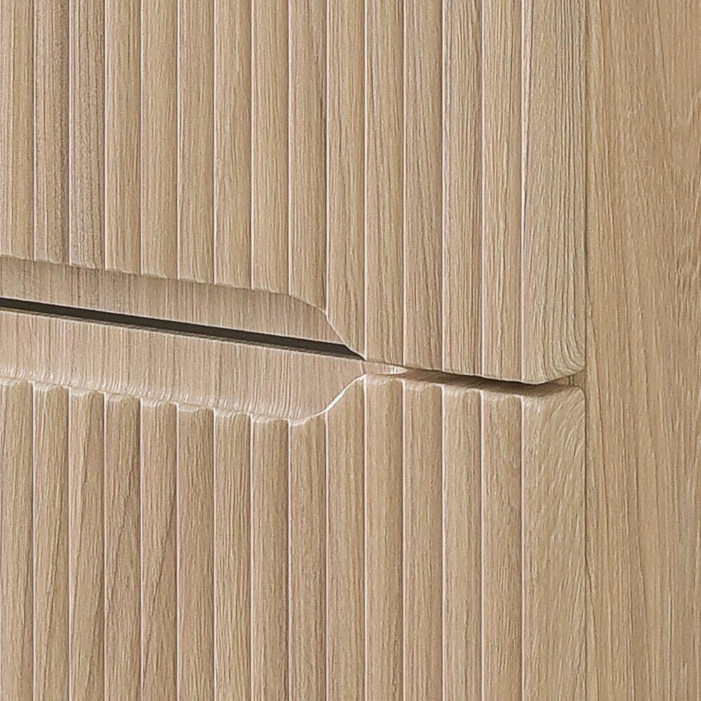 Mobile bagno sospeso cannettato 60 cm rovere chiaro con top Bali