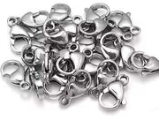 Slitte per saldatura 100 pezzi - Chiusura a molla - Cinturino 12 mm - Acciaio inossidabile - Chiusura per artigianato - Creazione di gioielli in DIY - Chiusura a molla a vite.