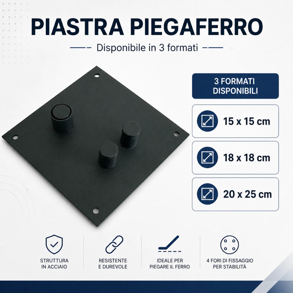 Ausonia piastra piegaferro in acciaio in diversi formati *** misura 20x25 cm, confezione 1