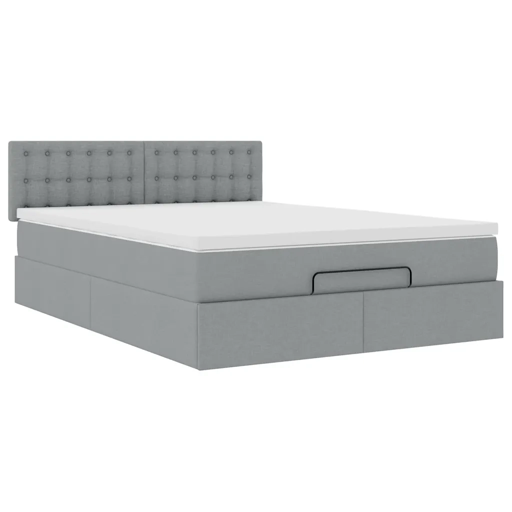 Struttura Letto Pouf con Materasso 140x200 cm in Tessuto 3311629