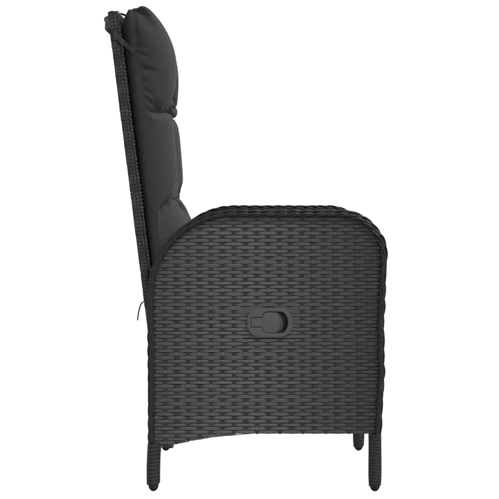 Sedie da Giardino 2 pz in Polyrattan Nero