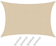 Ombrellone rettangolare - 90% protezione UV - 1 pezzo - beige - HDPE - 1 x 2 m