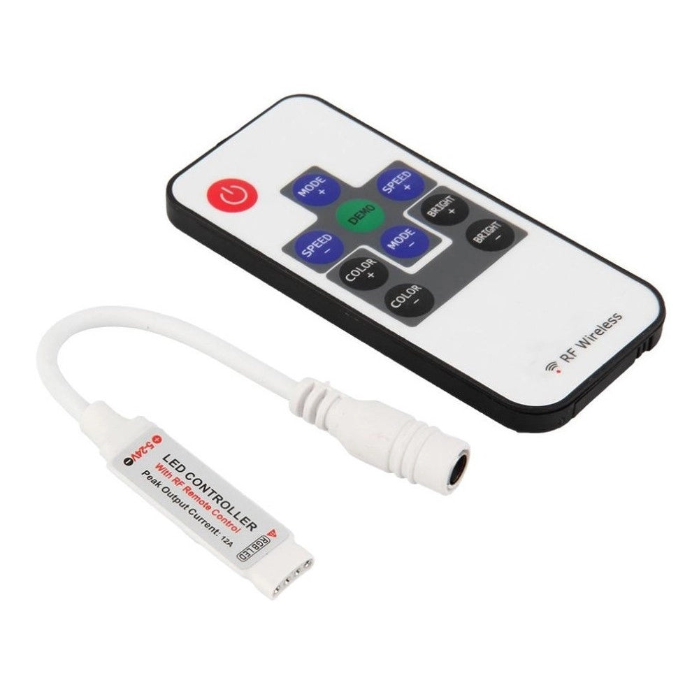 Trade Shop - Dimmer Per Striscia Led Rgb  Telecomando Rf Wireless Controller Strip Light 12v -