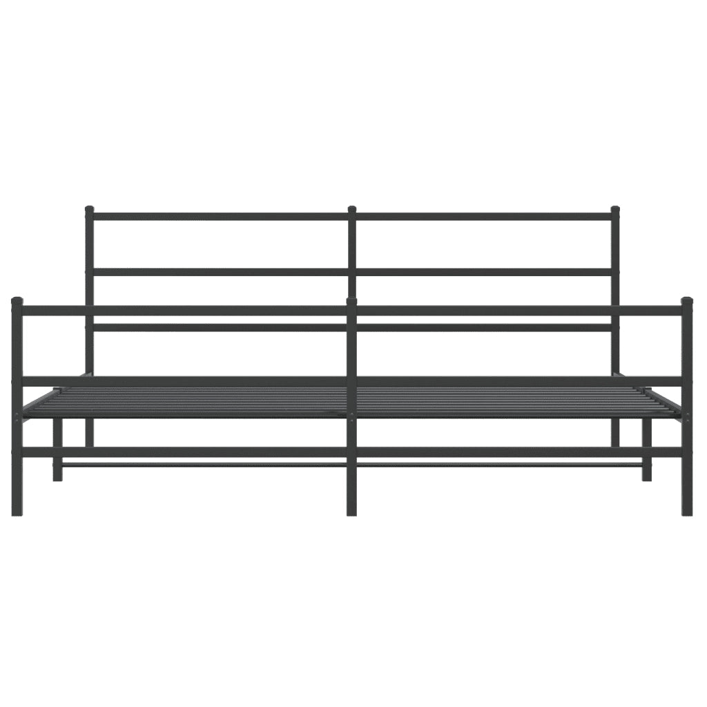 Giroletto con Testiera e Pediera Metallo Nero 193x203 cm