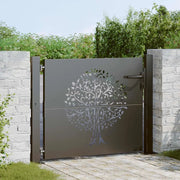 Cancello da giardino con blocco Nero 110 x 105 cm