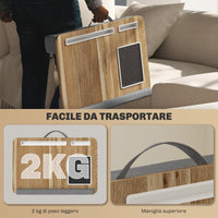 Supporto per PC Portatile Laptop da 15.6" Slot per Tablet e Smartphone e Tappetino Mouse Rovere