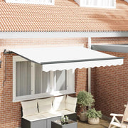 Tenda retrattile-Tenda parasole per balcone Bianco 350 x 200 cm Tessuto 968185