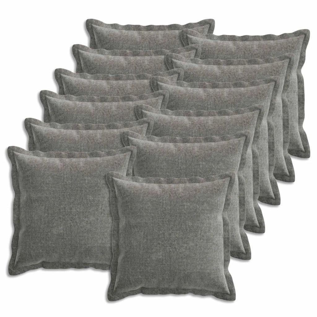 Federa 12 pcs HOUTEN Grigio Scuro 50 x 50 cm Tessuto Chenille 919143