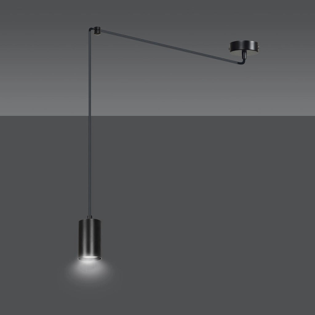 Lampada a sospensione Traker in acciaio nero opaco