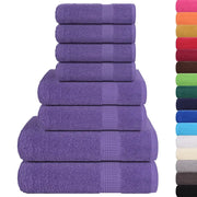 vidaXL Set Asciugamani 8 pz Viola 360 gsm 100% Cotone