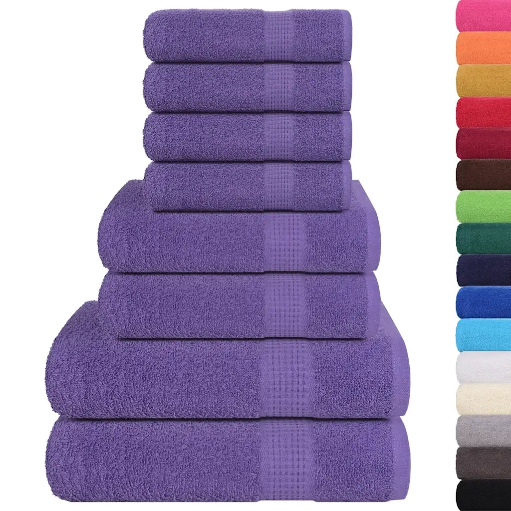 vidaXL Set Asciugamani 8 pz Viola 360 gsm 100% Cotone