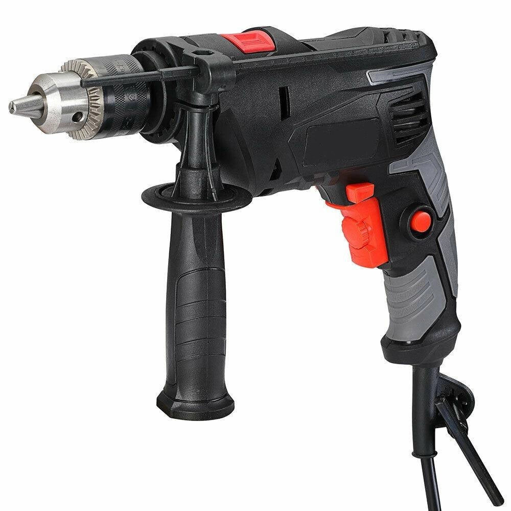 Trade Shop - Trapano Elettrico A Percussione 710w Velocita Regolabile 3000rpm Mandrino 13 Mm -