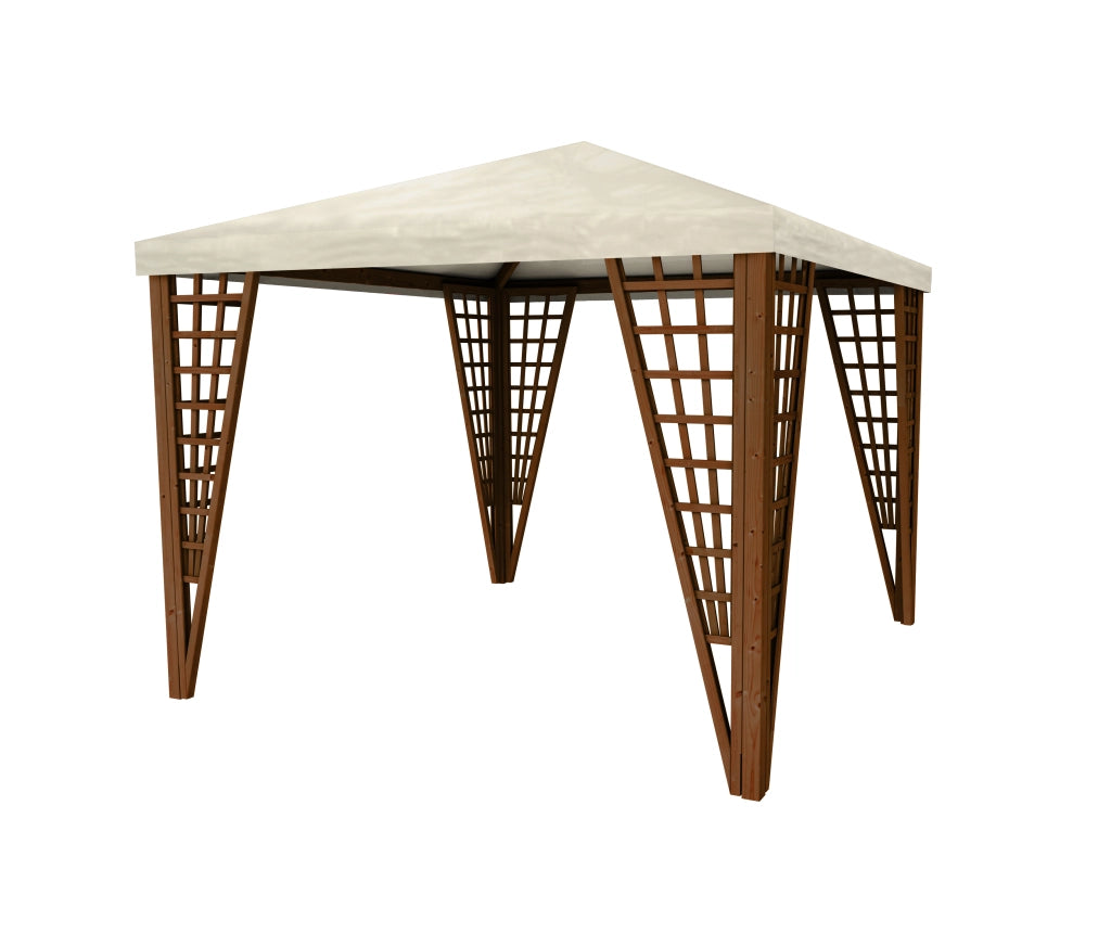 Gazebo Jocker Pocket 300X300 Cm Color Noce Con Copertura Pvc